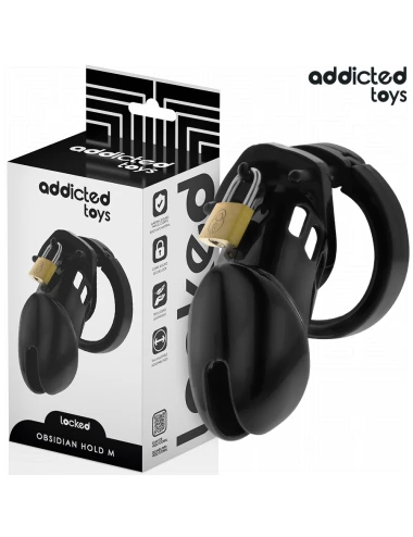 ADDICTED TOYS LOCKED - GAIOLA DE PÊNIS DE OBSIDIANA TAMANHO M