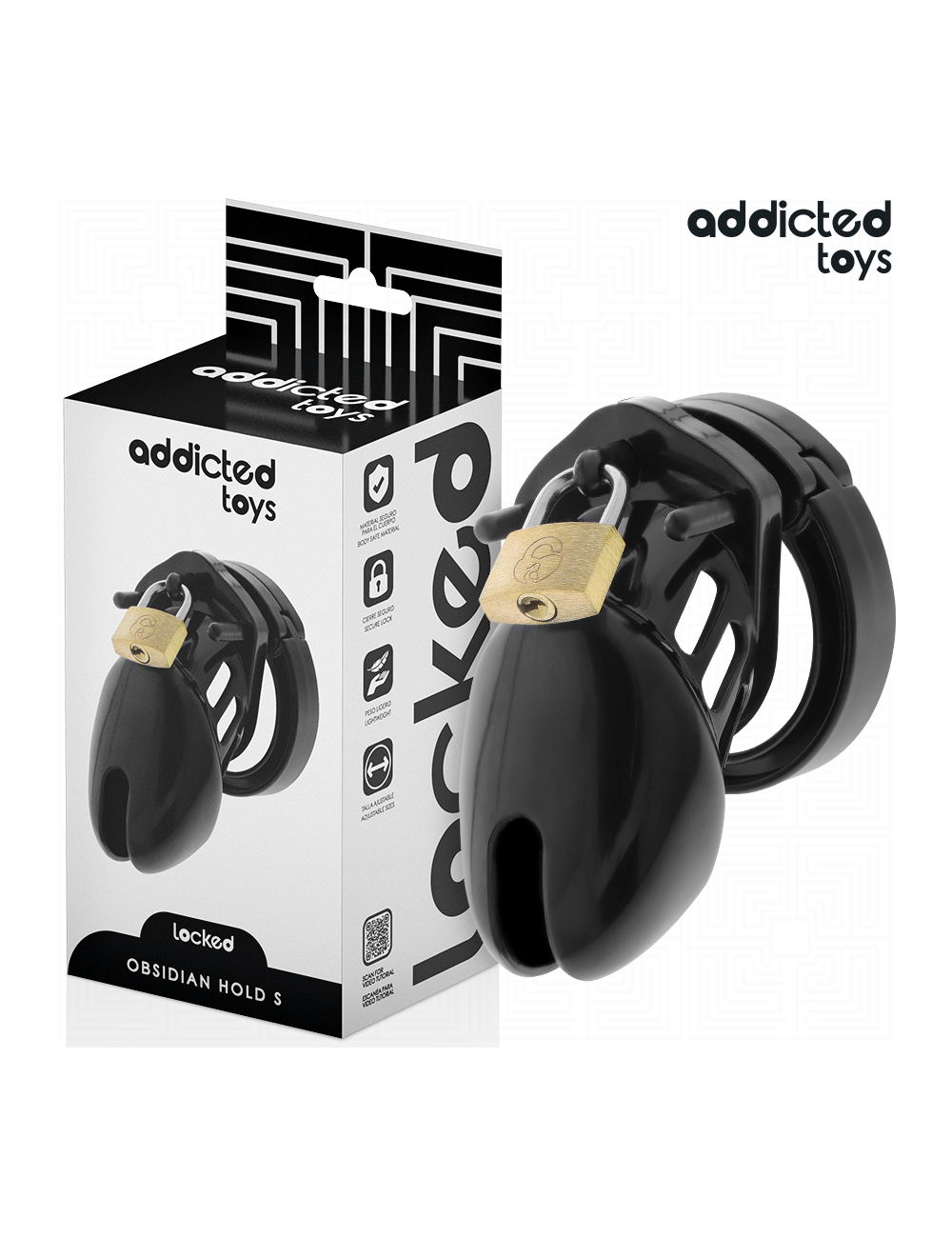 ADDICTED TOYS LOCKED - GAIOLA DE PÊNIS DE OBSIDIANA TAMANHO S ADDICTED TOYS LOCKED - GAIOLA DE PÊNIS DE OBSIDIANA TAMANHO S