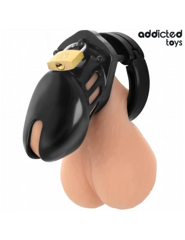 ADDICTED TOYS LOCKED - GAIOLA DE PÊNIS DE OBSIDIANA TAMANHO S