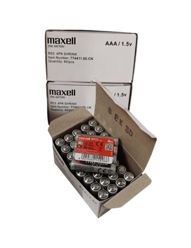 MAXELL - PILHA SALINA MANGANESO AAA R03 RETRÁTIL*4