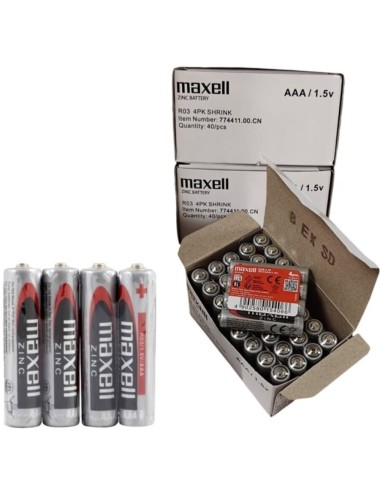 MAXELL - PILHA SALINA MANGANESO AAA R03 RETRÁTIL*4