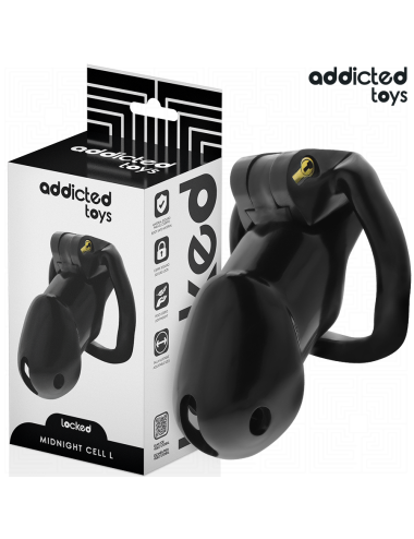 ADDICTED TOYS LOCKED - GAIOLA DE PÊNIS CELL MINDNIGHT TAMANHO L