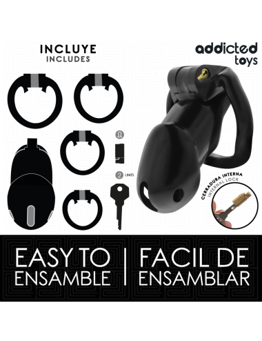 ADDICTED TOYS LOCKED - GAIOLA DE PÊNIS CELL MINDNIGHT TAMANHO L