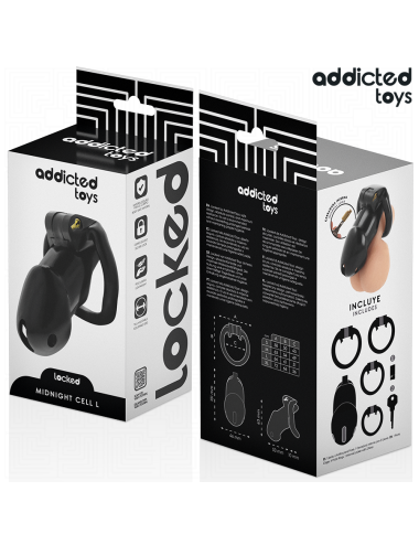 ADDICTED TOYS LOCKED - GAIOLA DE PÊNIS CELL MINDNIGHT TAMANHO L