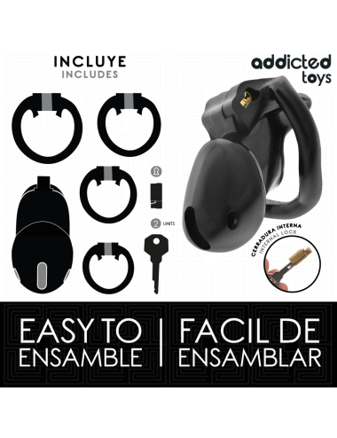 ADDICTED TOYS LOCKED - GAIOLA PARA PÊNIS CELL MINDNIGHT TAMANHO S 4.8 CM