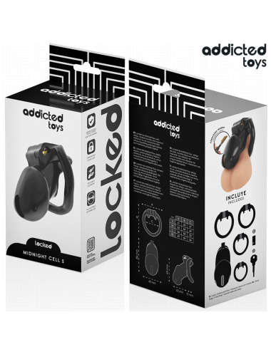 ADDICTED TOYS LOCKED - GAIOLA PARA PÊNIS CELL MINDNIGHT TAMANHO S 4.8 CM