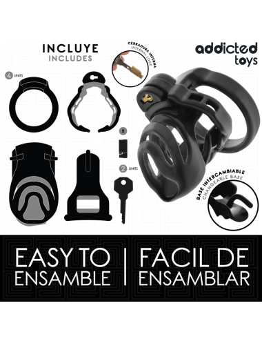 ADDICTED TOYS LOCKED - GAIOLA PARA PÊNIS COM TRAVA ETERNA 9 CM