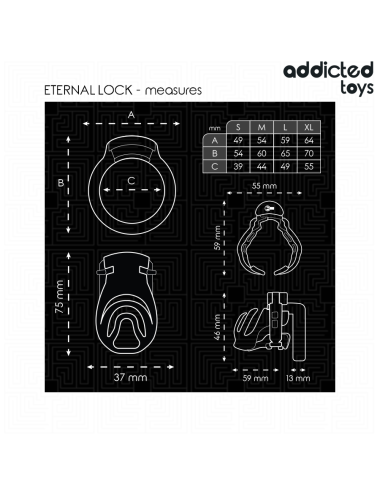 ADDICTED TOYS LOCKED - GAIOLA PARA PÊNIS COM TRAVA ETERNA 9 CM