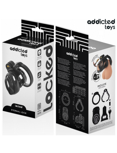 ADDICTED TOYS LOCKED - GAIOLA PARA PÊNIS COM TRAVA ETERNA 9 CM