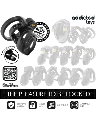 ADDICTED TOYS LOCKED - GAIOLA PARA PÊNIS COM TRAVA ETERNA 9 CM