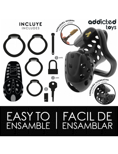 ADDICTED TOYS LOCKED - GAIOLA DE PÊNIS OCO COM CORRENTE 10,5 CM