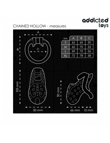 ADDICTED TOYS LOCKED - GAIOLA DE PÊNIS OCO COM CORRENTE 10,5 CM