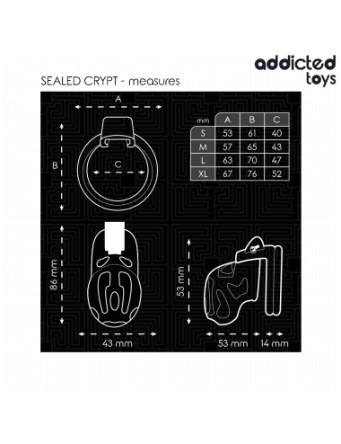 ADDICTED TOYS LOCKED - GAIOLA DE PÊNIS CRYPT SELADA 8 CM