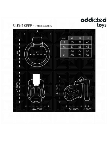 ADDICTED TOYS LOCKED - GAIOLA PARA PÊNIS SILENT KEEP 7,5 CM