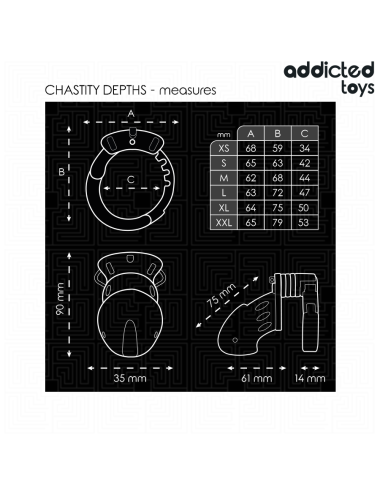 ADDICTED TOYS LOCKED - GAIOLA PARA PÊNIS CHASTITY DEPHHS 7,5 CM