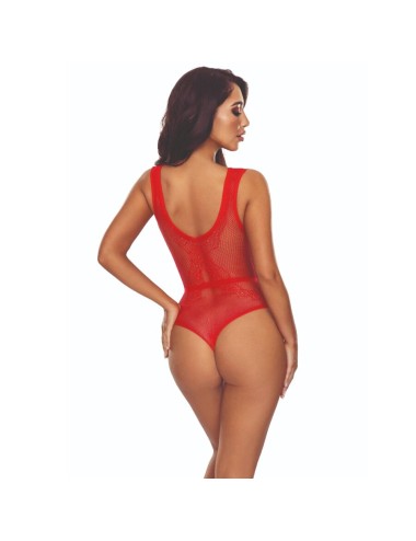 PASSION - BS115 BODYSTOCKING GRID VERMELHO