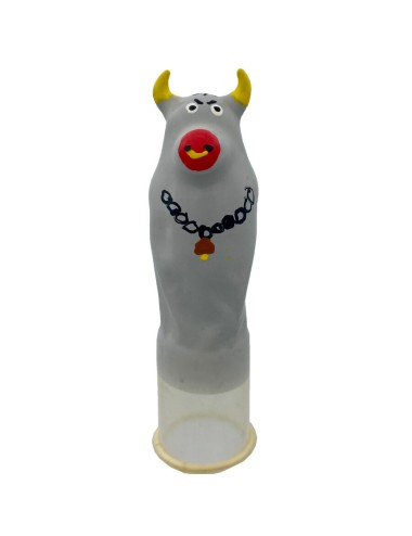 CONDOMERIE - PRESERVATIVOS NOVIDADES PINTADOS À MÃO MODELO BULL CINZA XL