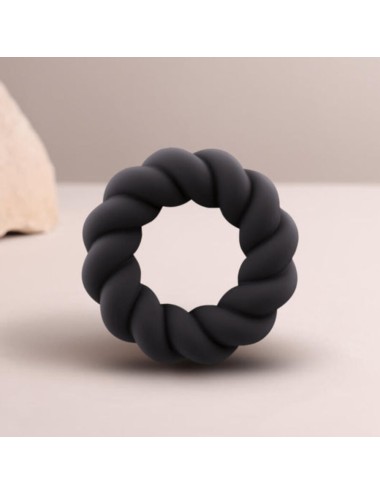 ROCKS-OFF - ANEL MASTURBADOR DE SILICONE PRETO TWIST
