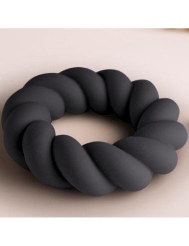ROCKS-OFF - ANEL MASTURBADOR DE SILICONE PRETO TWIST