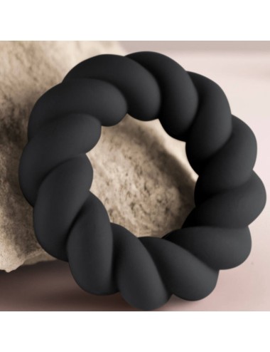 ROCKS-OFF - ANEL MASTURBADOR DE SILICONE PRETO TWIST