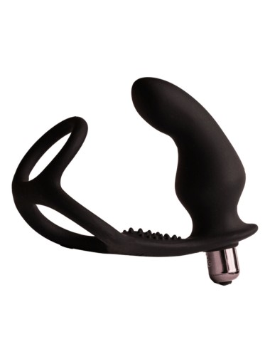 ROCKS-OFF - PLUG ANAL RO-ZEN RRO COM ANEL VIBRATÓRIO PARA PÊNIS PRETO