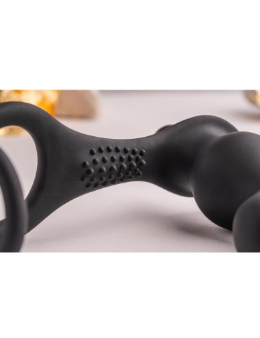 ROCKS-OFF - PLUG ANAL RO-ZEN RRO COM ANEL VIBRATÓRIO PARA PÊNIS PRETO