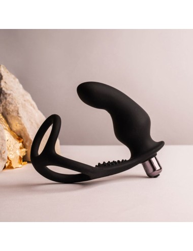 ROCKS-OFF - PLUG ANAL RO-ZEN RRO COM ANEL VIBRATÓRIO PARA PÊNIS PRETO
