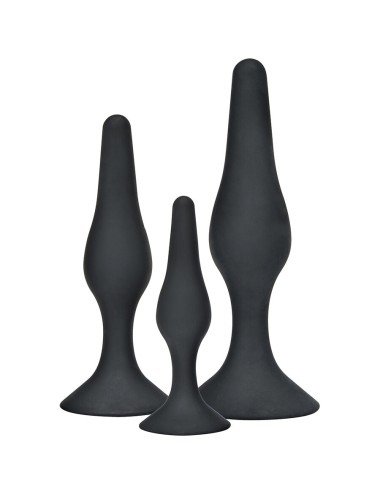 TOYJOY - ANAL PLAY CURVY COMPANIONS PLUG ANAL 3 PEÇAS PRETO