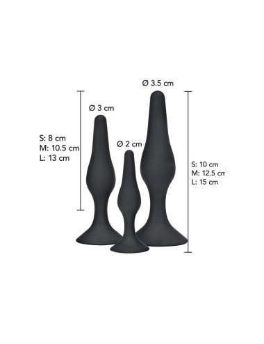 TOYJOY - ANAL PLAY CURVY COMPANIONS PLUG ANAL 3 PEÇAS PRETO