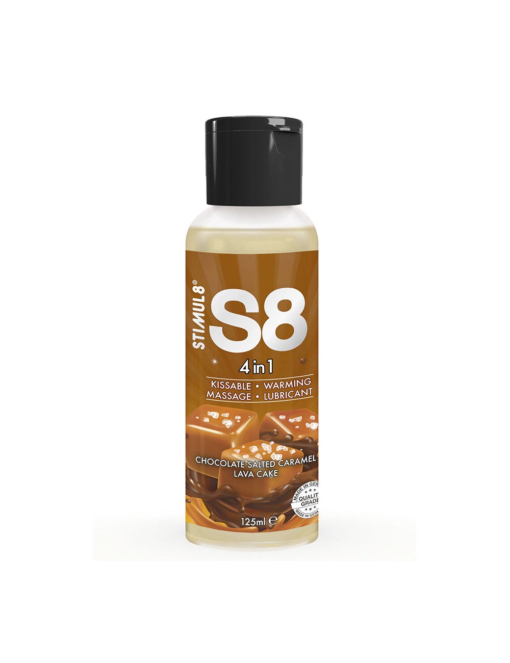 STIMUL8 - S8 LUBRIFICANTE 4 EM 1 DE SOBREMESA DE CHOCOLATE E CARAMELO SALGADO 125 ML STIMUL8 - S8 LUBRIFICANTE 4 EM 1 DE SOBREMESA DE CHOCOLATE E CARAMELO SALGADO 125 ML