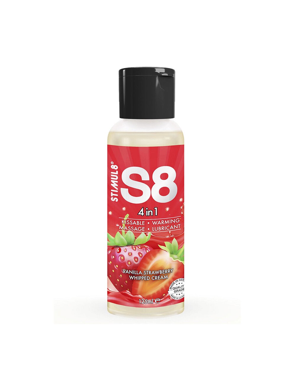 STIMUL8 - S8 LUBRIFICANTE 4 EM 1 DE SOBREMESA DE MORANGO 125 ML