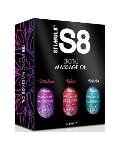 STIMUL8 - ÓLEO DE MASSAGEM S8 CAIXA 3 X 50 ML