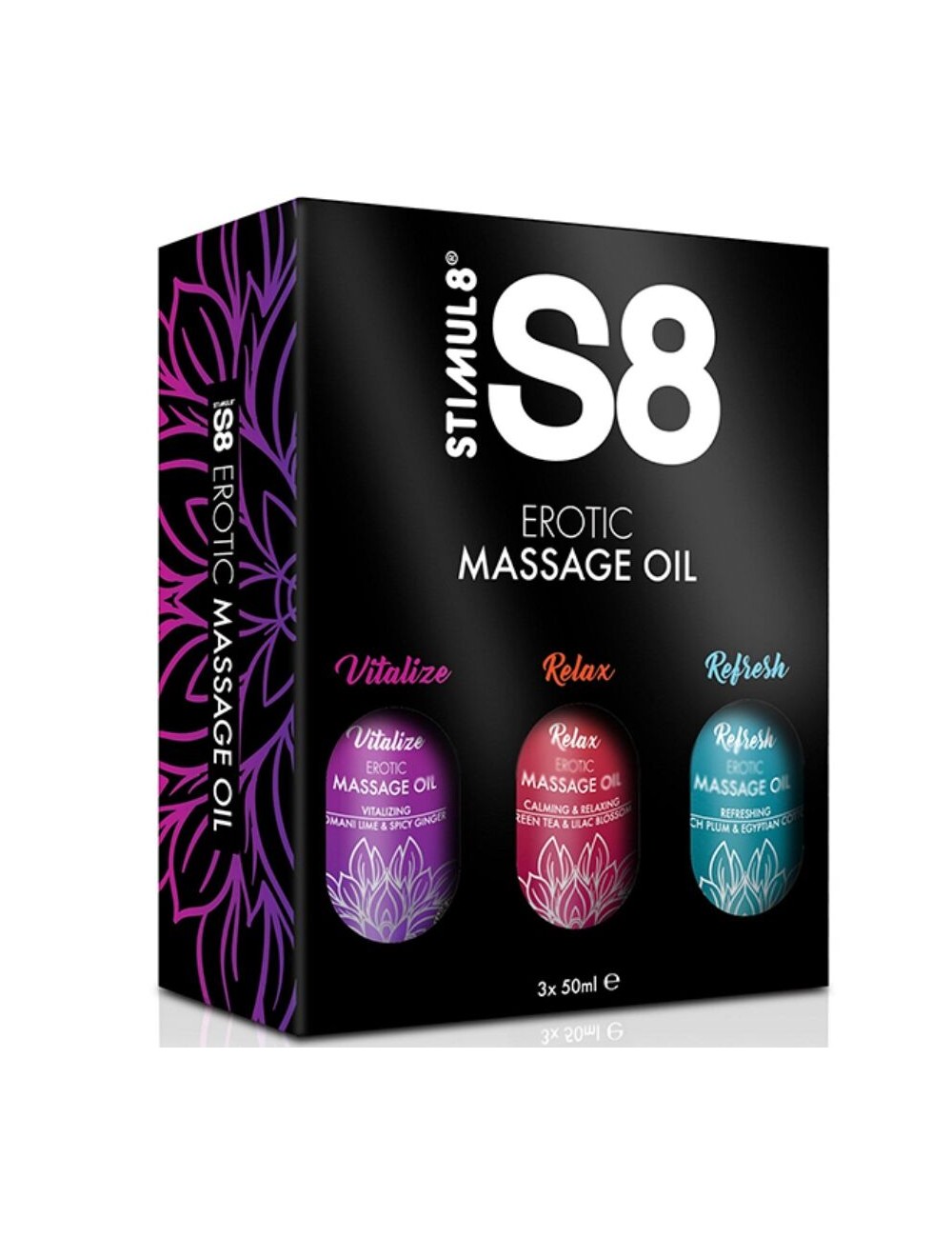 STIMUL8 - ÓLEO DE MASSAGEM S8 CAIXA 3 X 50 ML STIMUL8 - ÓLEO DE MASSAGEM S8 CAIXA 3 X 50 ML