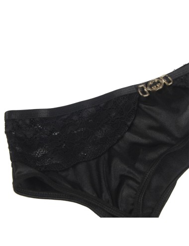 SUBBLIME - CONJUNTO DE 3 PEAS SUTI + TANGA + LIGA DE RENDA PRETO S/M