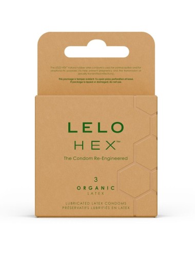 LELO - CAIXA DE PRESERVATIVOS ORGÂNICOS HEX 3 UNIDADES