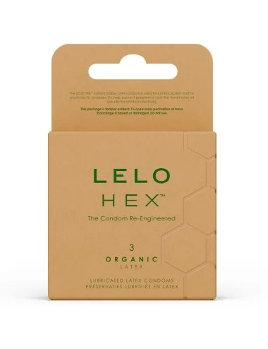 LELO - CAIXA DE PRESERVATIVOS ORGÂNICOS HEX 3 UNIDADES