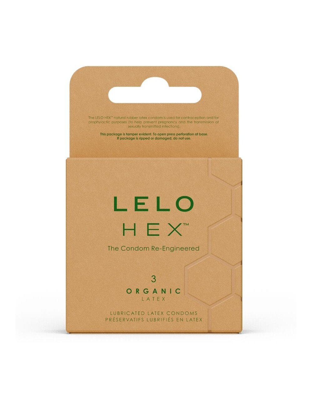 LELO - CAIXA DE PRESERVATIVOS ORGÂNICOS HEX 3 UNIDADES LELO - CAIXA DE PRESERVATIVOS ORGÂNICOS HEX 3 UNIDADES