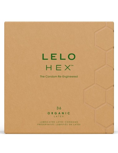 LELO - CAIXA DE PRESERVATIVOS ORGÂNICOS HEX 36 UNIDADES