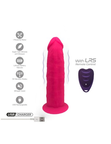SILEXD - MODELO DE PÊNIS REALISTA 2 ROSA + CONTROLE REMOTO LRS 17 CM