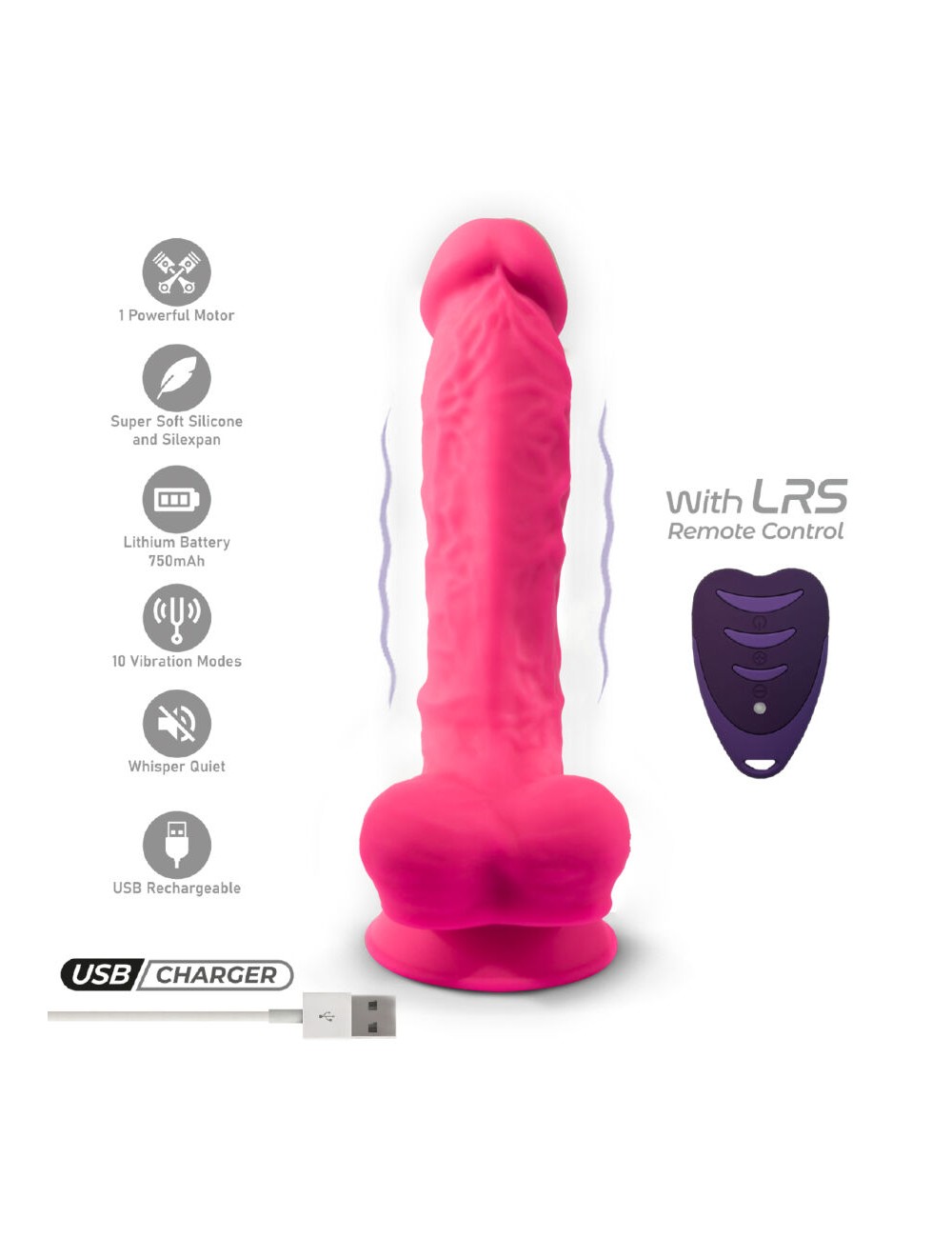 SILEXD - MODELO DE PÊNIS REALISTA 18 VIBRAÇÃO ROSA + CONTROLE REMOTO LRS SILEXD - MODELO DE PÊNIS REALISTA 18 VIBRAÇÃO ROSA + CONTROLE REMOTO LRS