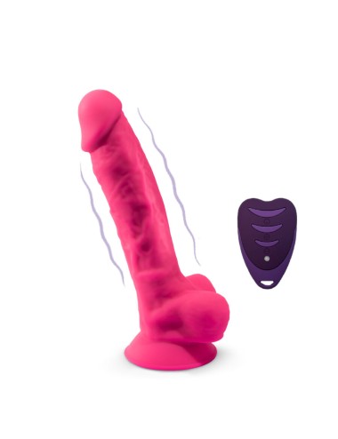 SILEXD - MODELO DE PÊNIS REALISTA 18 VIBRAÇÃO ROSA + CONTROLE REMOTO LRS