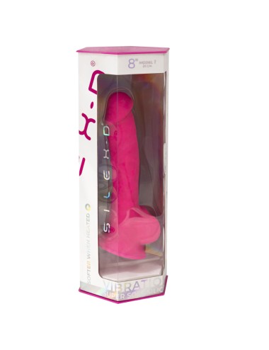 SILEXD - MODELO DE PÊNIS REALISTA 18 VIBRAÇÃO ROSA + CONTROLE REMOTO LRS