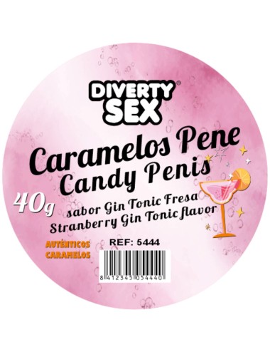 DIABLO PICANTE - 20 BALAS PARA PÊNIS COM SABOR DE GIN & TÔNICA