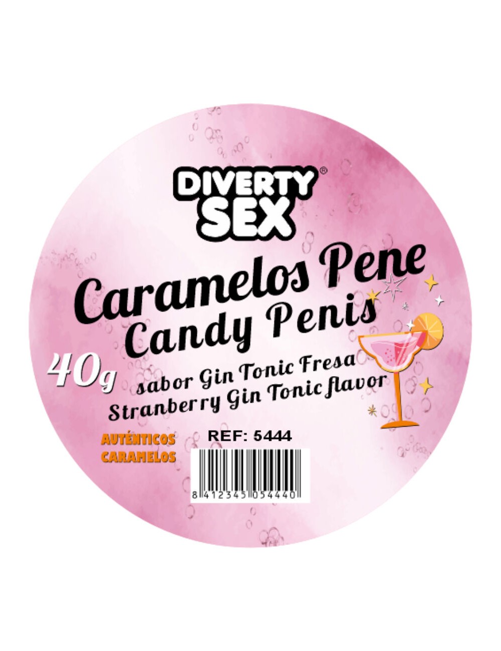 DIABLO PICANTE - 20 BALAS PARA PÊNIS COM SABOR DE GIN & TÔNICA
