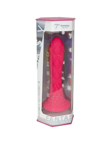 SILEXD - DREAMY DILDO FANTASY SILICONE LÍQUIDO TERMORATIVO FÚCSIA 18,5 CM