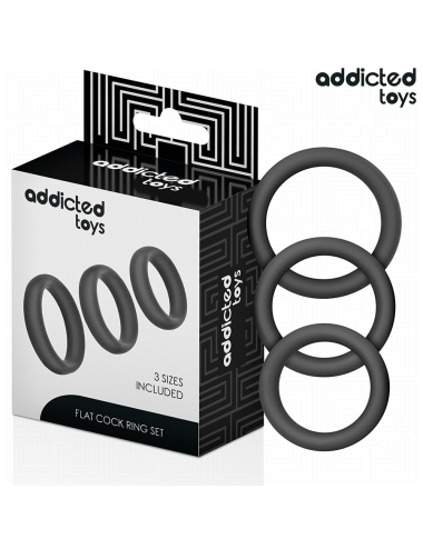 ADDICTED TOYS - CONJUNTO DE ANÉIS PLANOS DE SILICONE