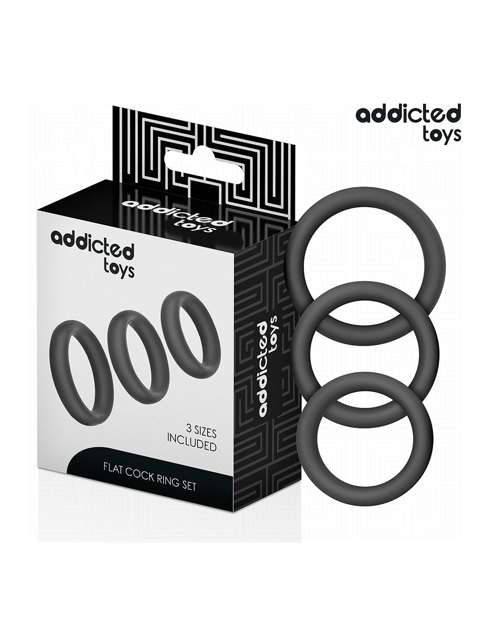 ADDICTED TOYS - CONJUNTO DE ANÉIS PLANOS DE SILICONE ADDICTED TOYS - CONJUNTO DE ANÉIS PLANOS DE SILICONE
