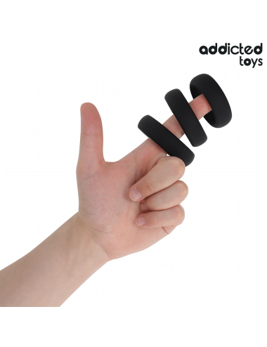 ADDICTED TOYS - CONJUNTO DE ANÉIS PLANOS DE SILICONE
