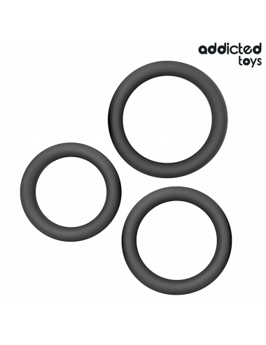 ADDICTED TOYS - CONJUNTO DE ANÉIS PLANOS DE SILICONE