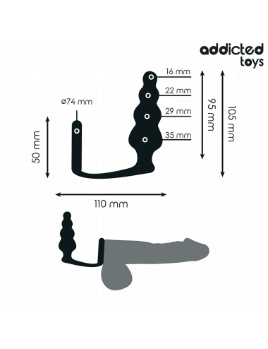 ADDICTED TOYS - PLUG ANAL COM ANEL MODELO 5